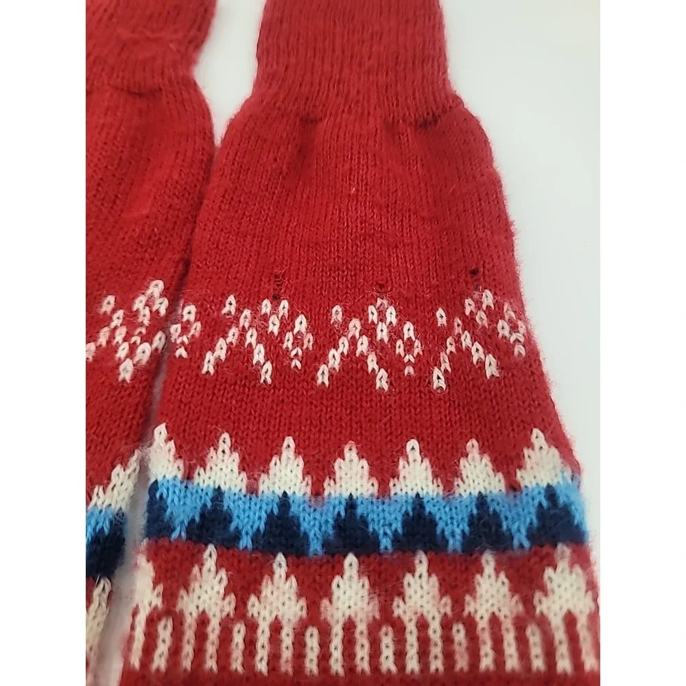 Women's Knit Multicolor Leg Warmers Red‎ White Blue Some Flaws